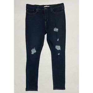 Levi's 311 Jeans Womens 33‎ X 30 Dark Denim Distressed Shaping Skinny Mid Rise